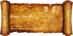 Nagy Gerő névjegykártya
